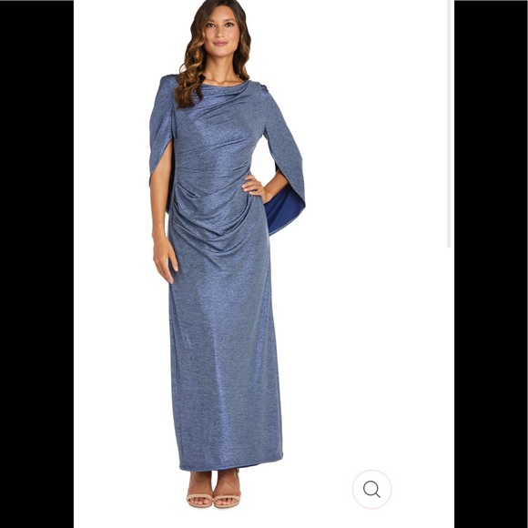 R & M Richards Dresses & Skirts - NWT,R&M Richards
Petite Long Dress with Back Drape Sleeves,slate (blue)